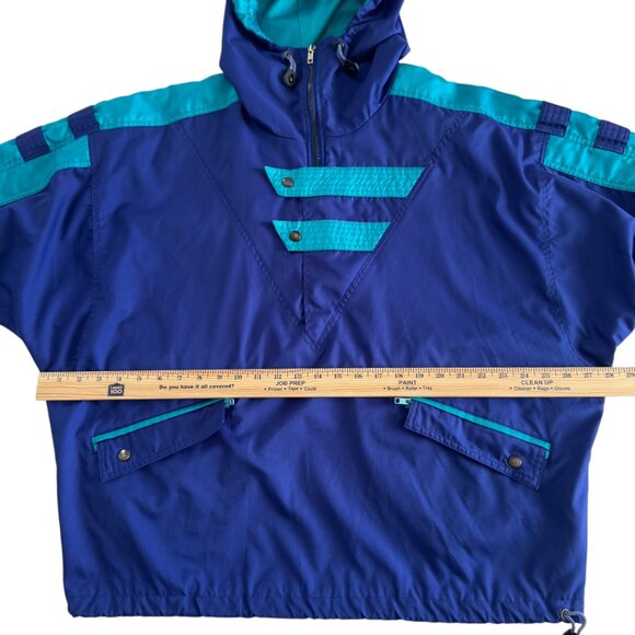 NILS Vintage Ski Jacket 1/2 Zip/Snap Pullover Hooded Windbreaker Size Large - Picture 5 of 12